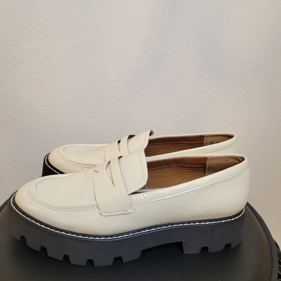 Franco Balin Lug Sole Penny Loafer Putty Patent, Sz 7 - Picture 2 of 11